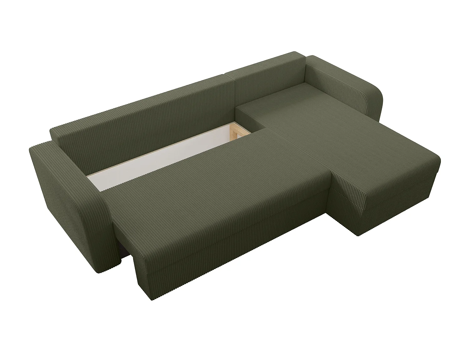 Ecksofa mit Schlaffunktion - Ecke wechselbar - Cord - Khaki - ONABIA
