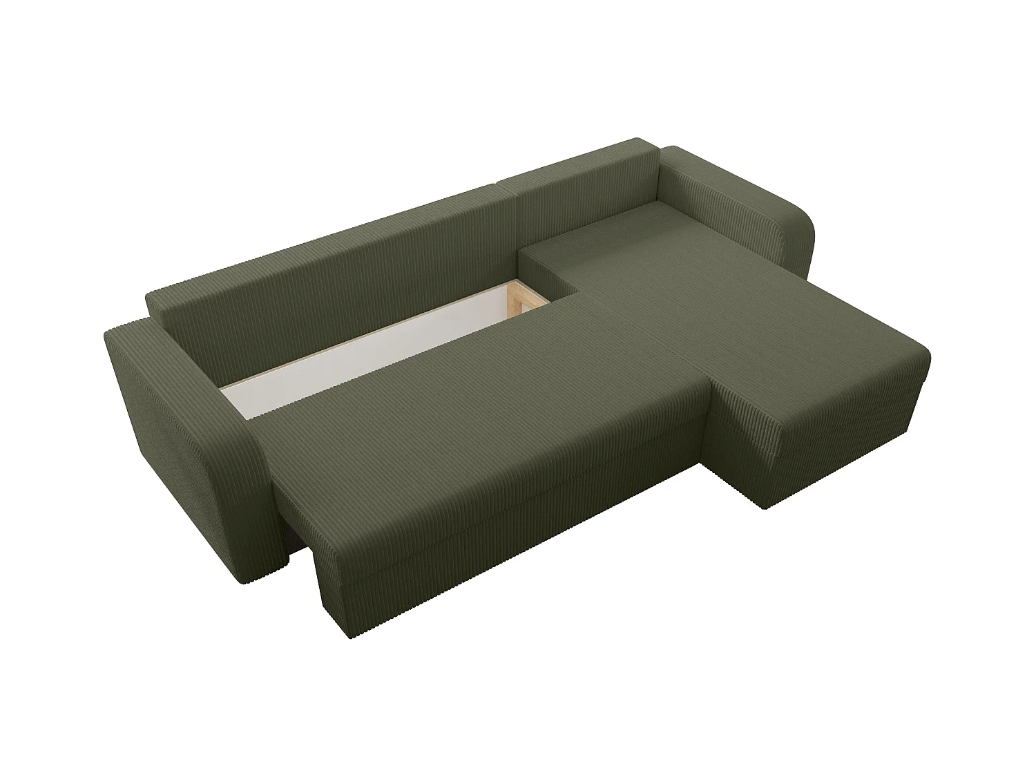 Ecksofa mit Schlaffunktion - Ecke wechselbar - Cord - Khaki - ONABIA