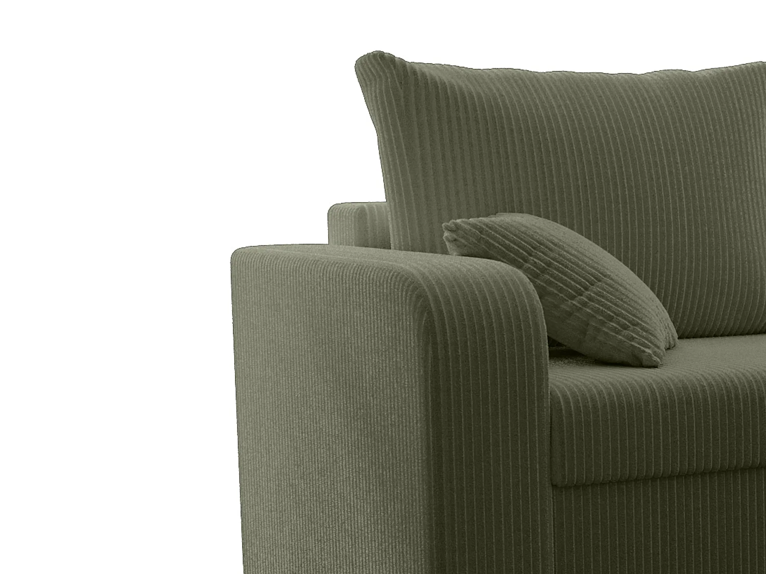 Divano letto angolare angolo reversibile in Velluto a coste Verde kaki - ONABIA