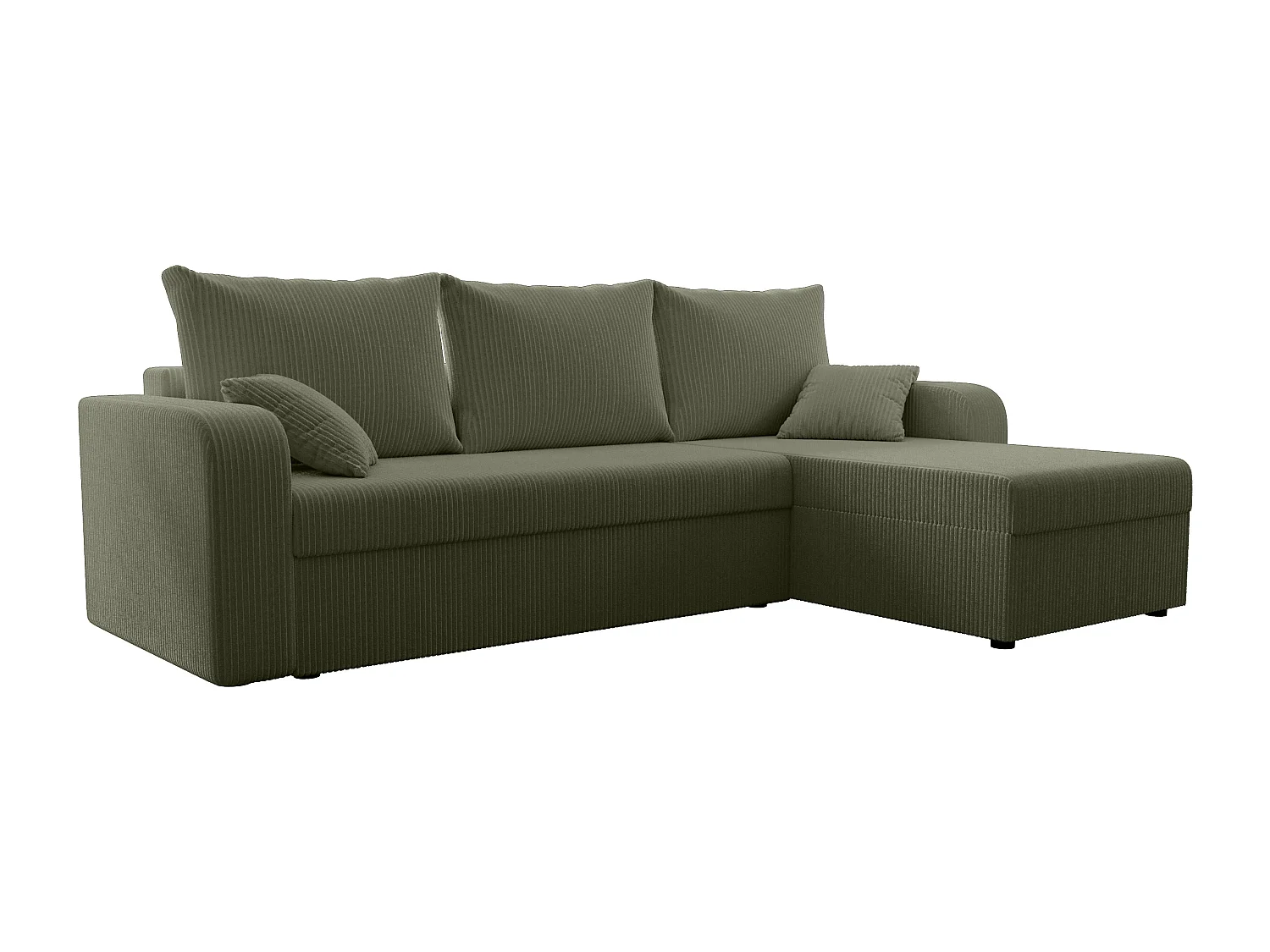 Divano letto angolare angolo reversibile in Velluto a coste Verde kaki - ONABIA