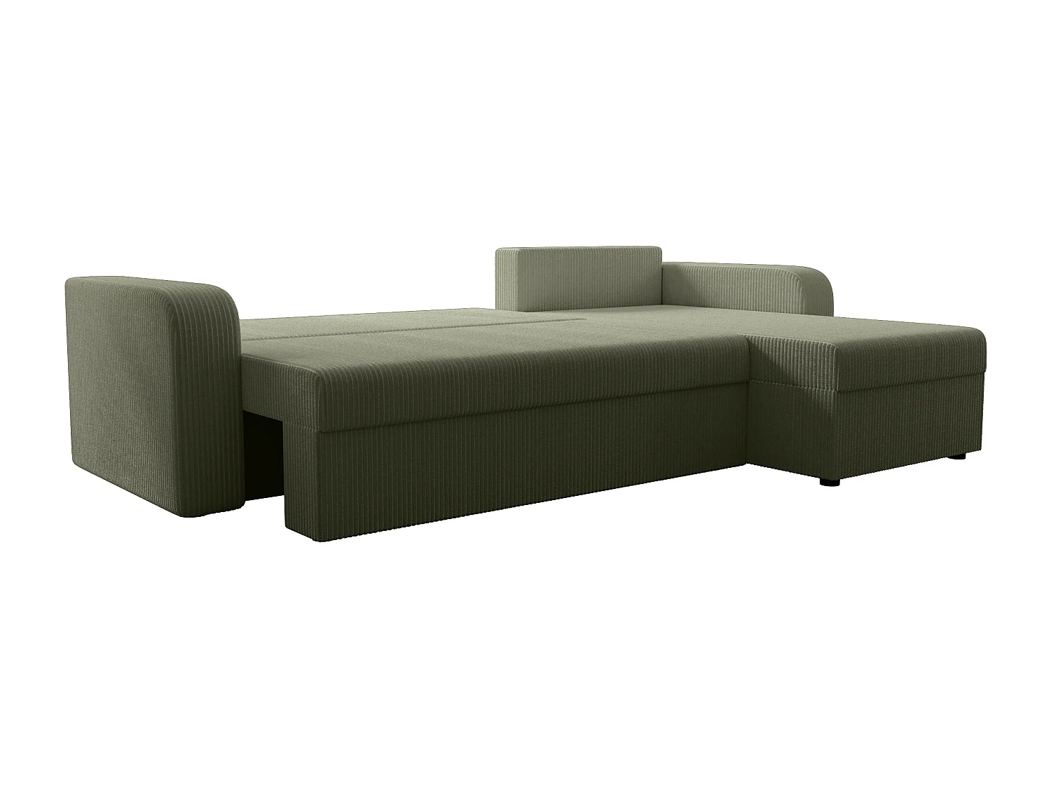 Divano letto angolare angolo reversibile in Velluto a coste Verde kaki - ONABIA