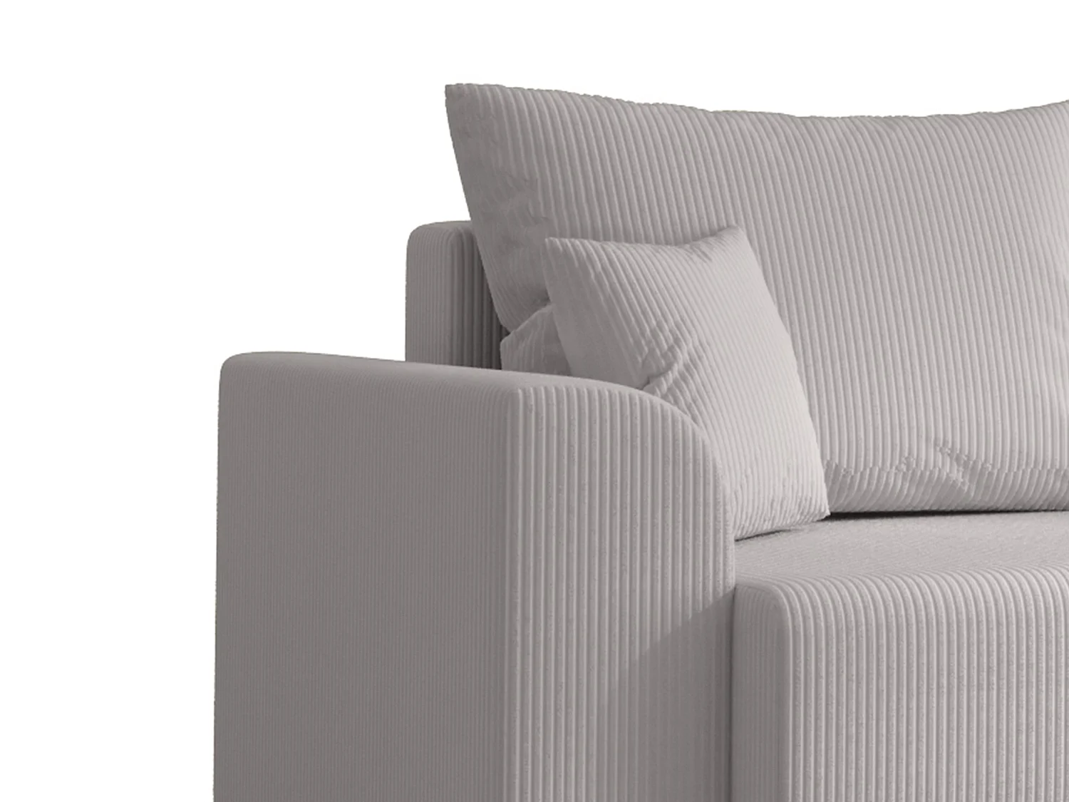 Ecksofa mit Schlaffunktion - Ecke wechselbar - Cord - Hellgrau - NESSARO