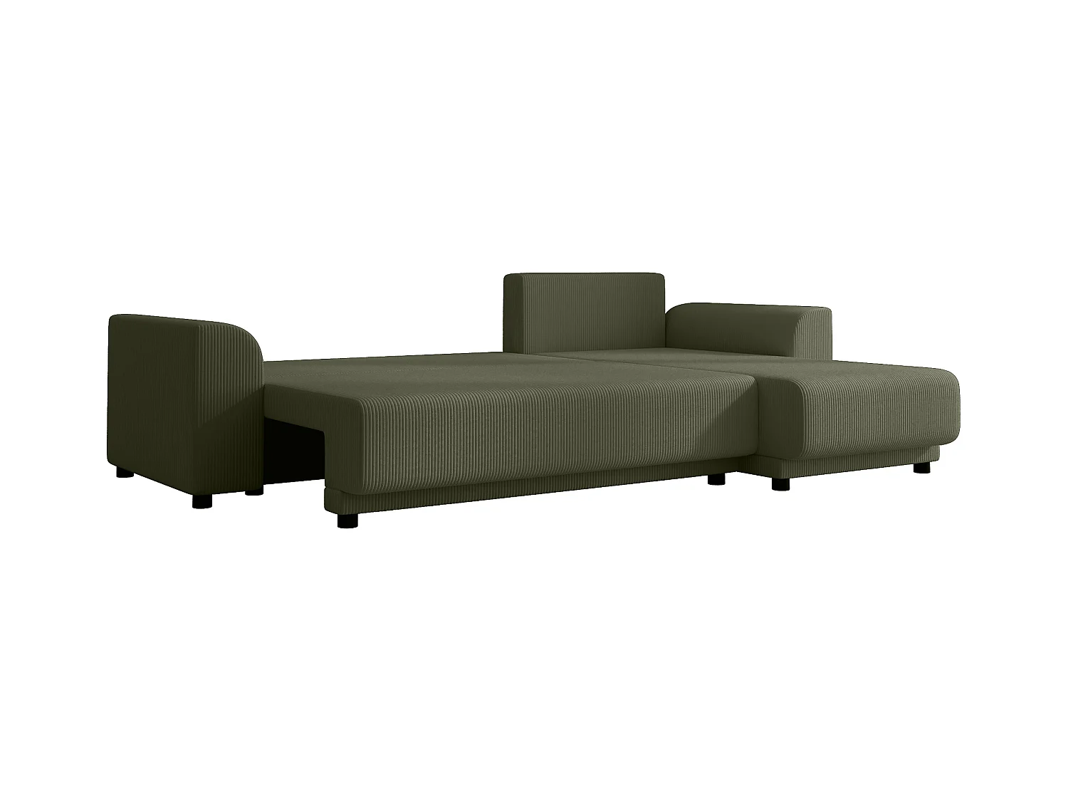 Ecksofa mit Schlaffunktion - Ecke wechselbar - Cord - Khaki - NESSARO
