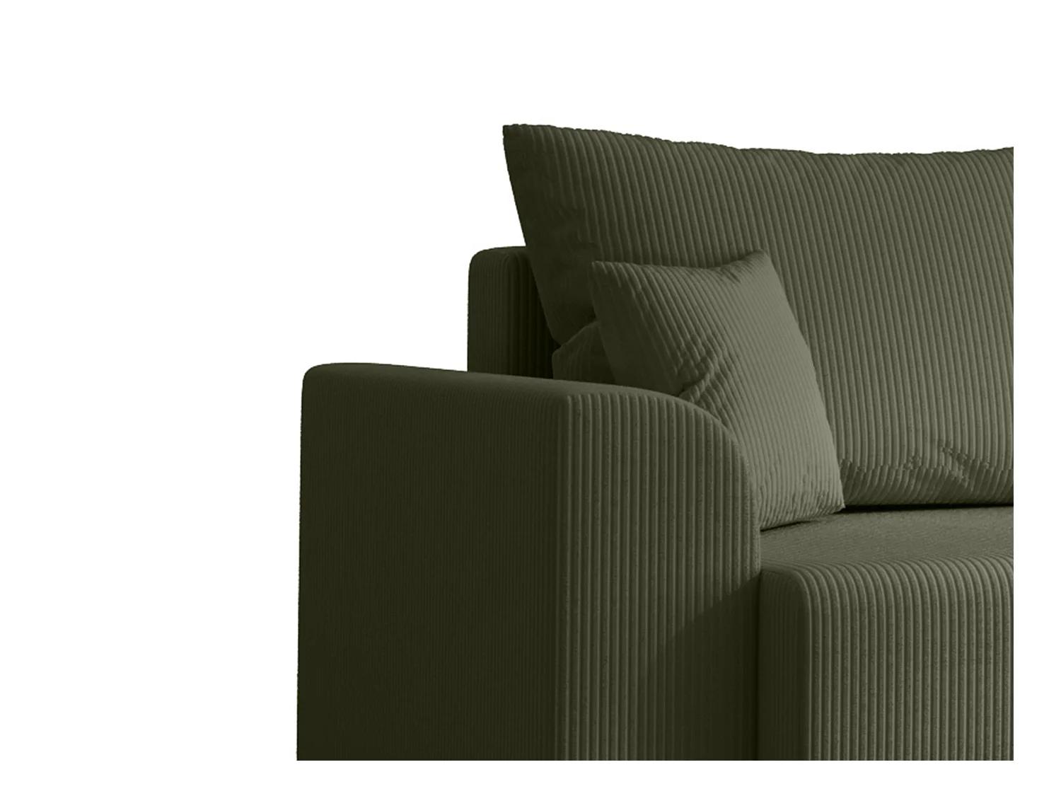 Ecksofa mit Schlaffunktion - Ecke wechselbar - Cord - Khaki - NESSARO