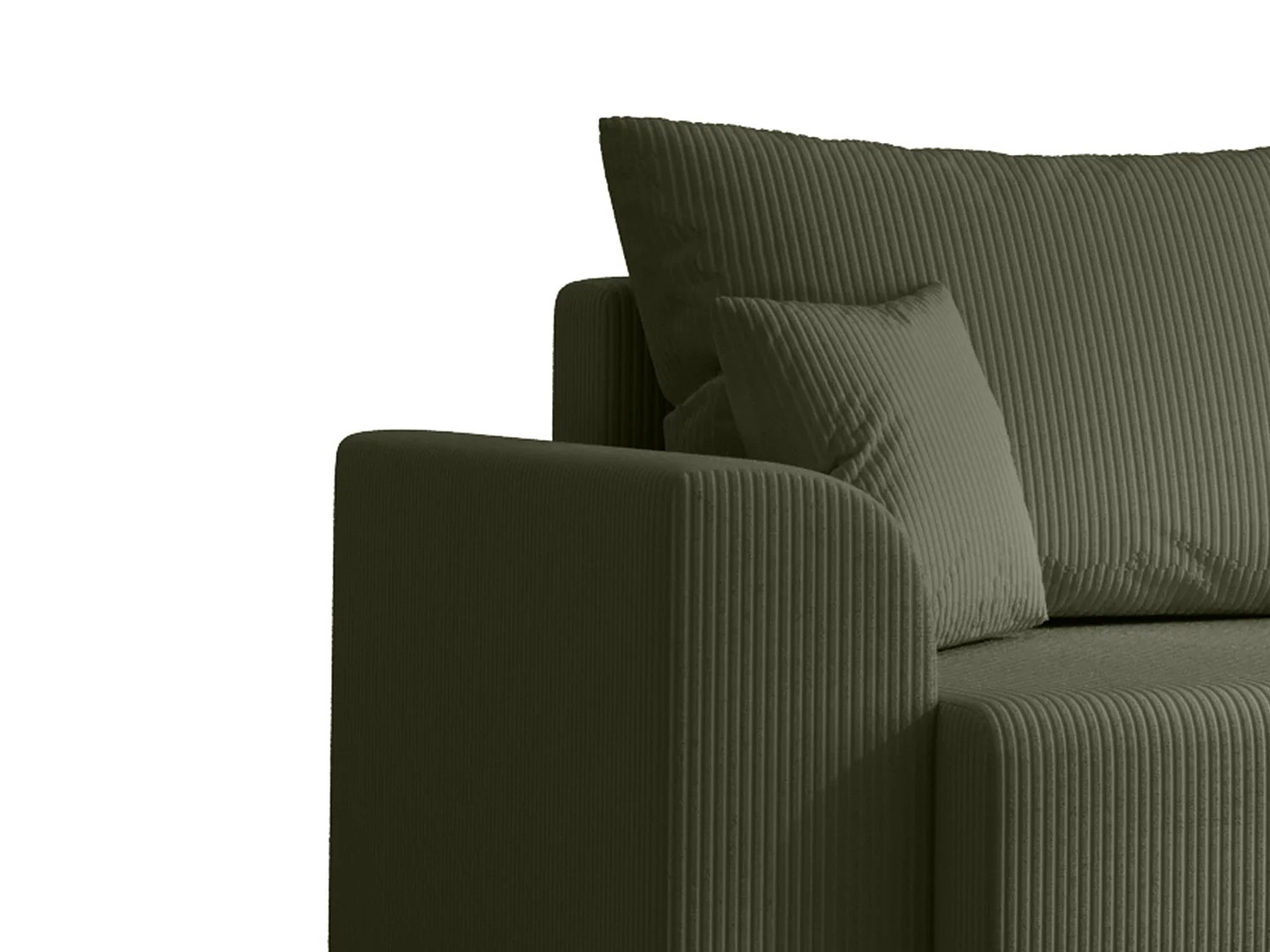 Vendbar og konvertibel hjørnesofa i kordfløyel i khakigrønn NESSARO