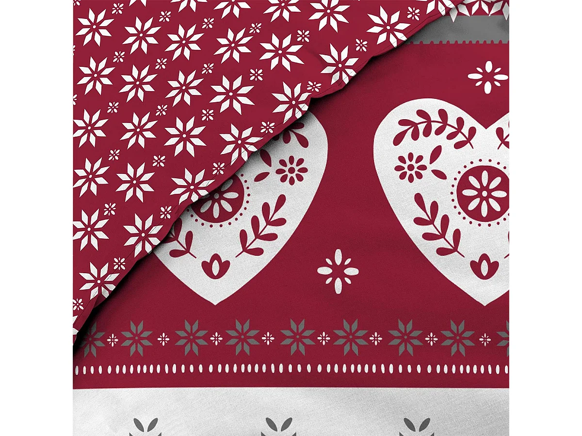 Parure de Lit 3 Pièces "Alpage" 260x240cm Rouge