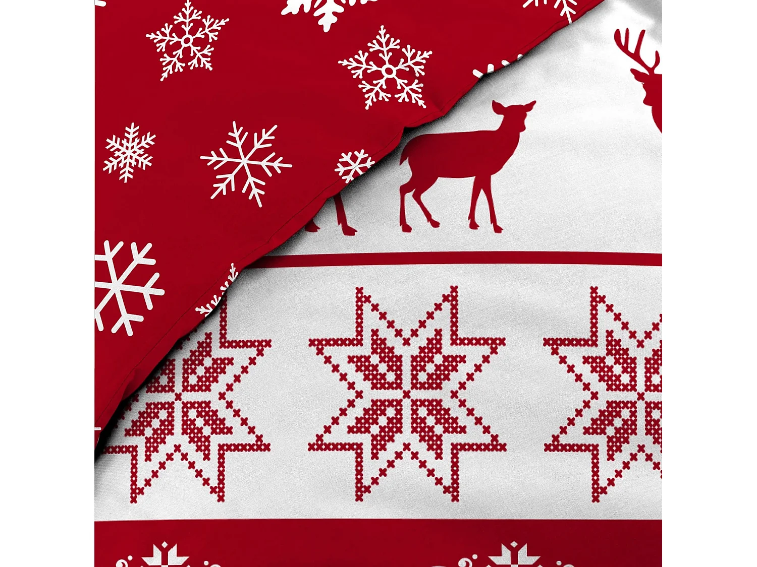 Parure de Lit 3 Pièces "Floconette" 240x220cm Rouge