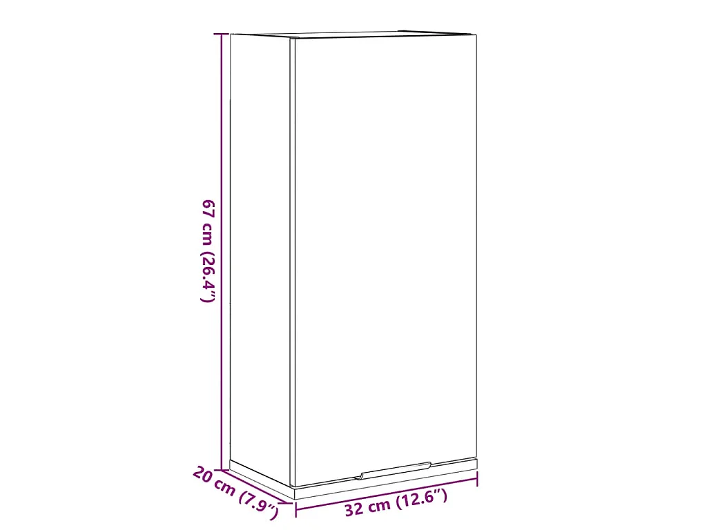 Armoire de salle de bain murale Chêne sonoma 32x20x67 cm