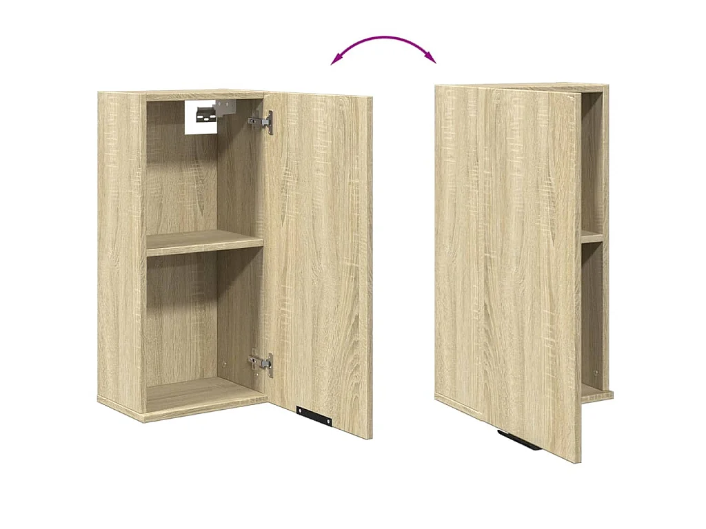 Mobile da Bagno a Parete Rovere Sonoma 32x20x67 cm