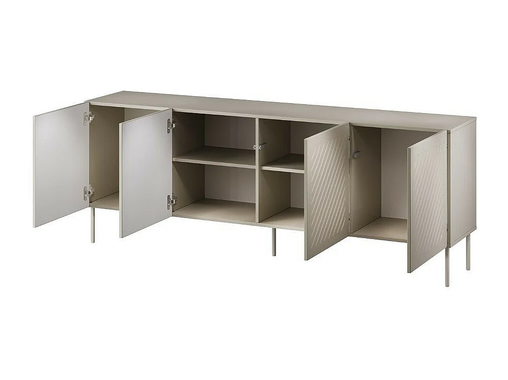 Aparador de diseño beige 200cm 4 puertas con motivos Abys