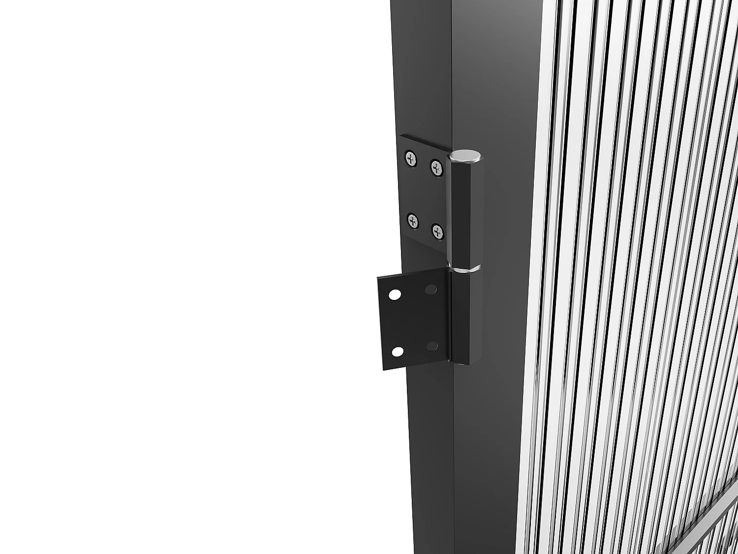 Bloc porte réversible en aluminium et verre texturé - H204 x L73 cm - Noir - MASERU