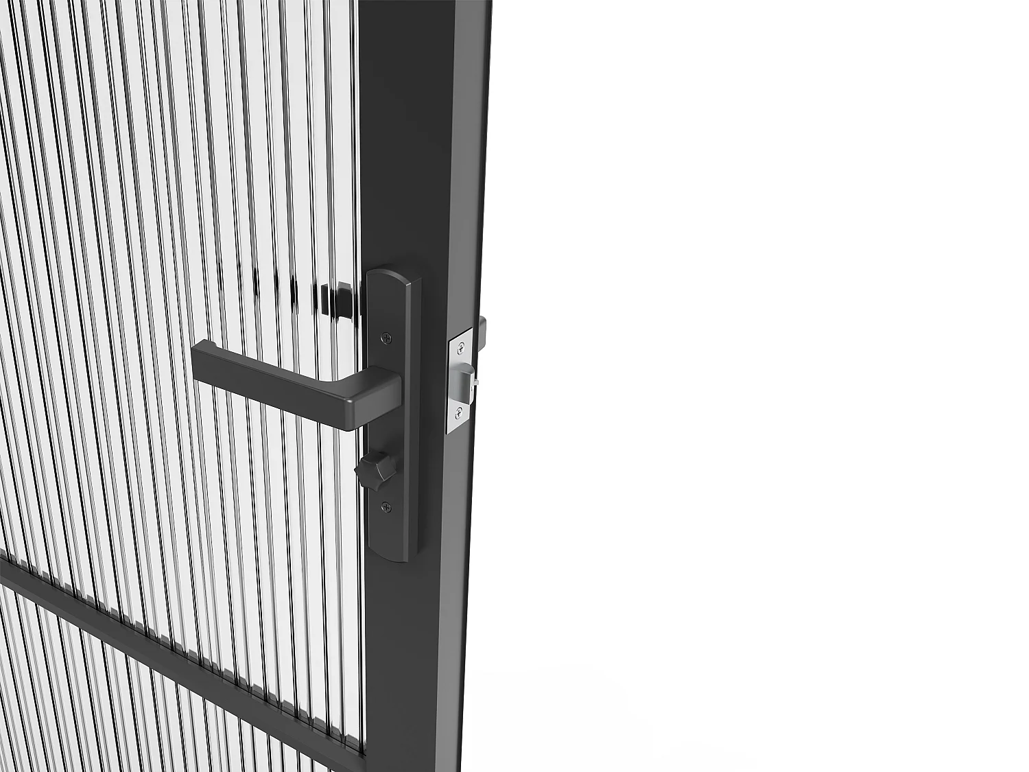 Bloque de puerta reversible de aluminio y vidrio texturizado - Alt. 204 x L93 cm - Negro - MASERU