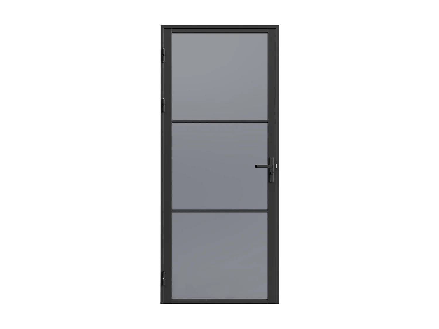 Tür-Set - wendbar - Aluminium & Rauchglas - 204 x 83 cm - Schwarz - MASERU