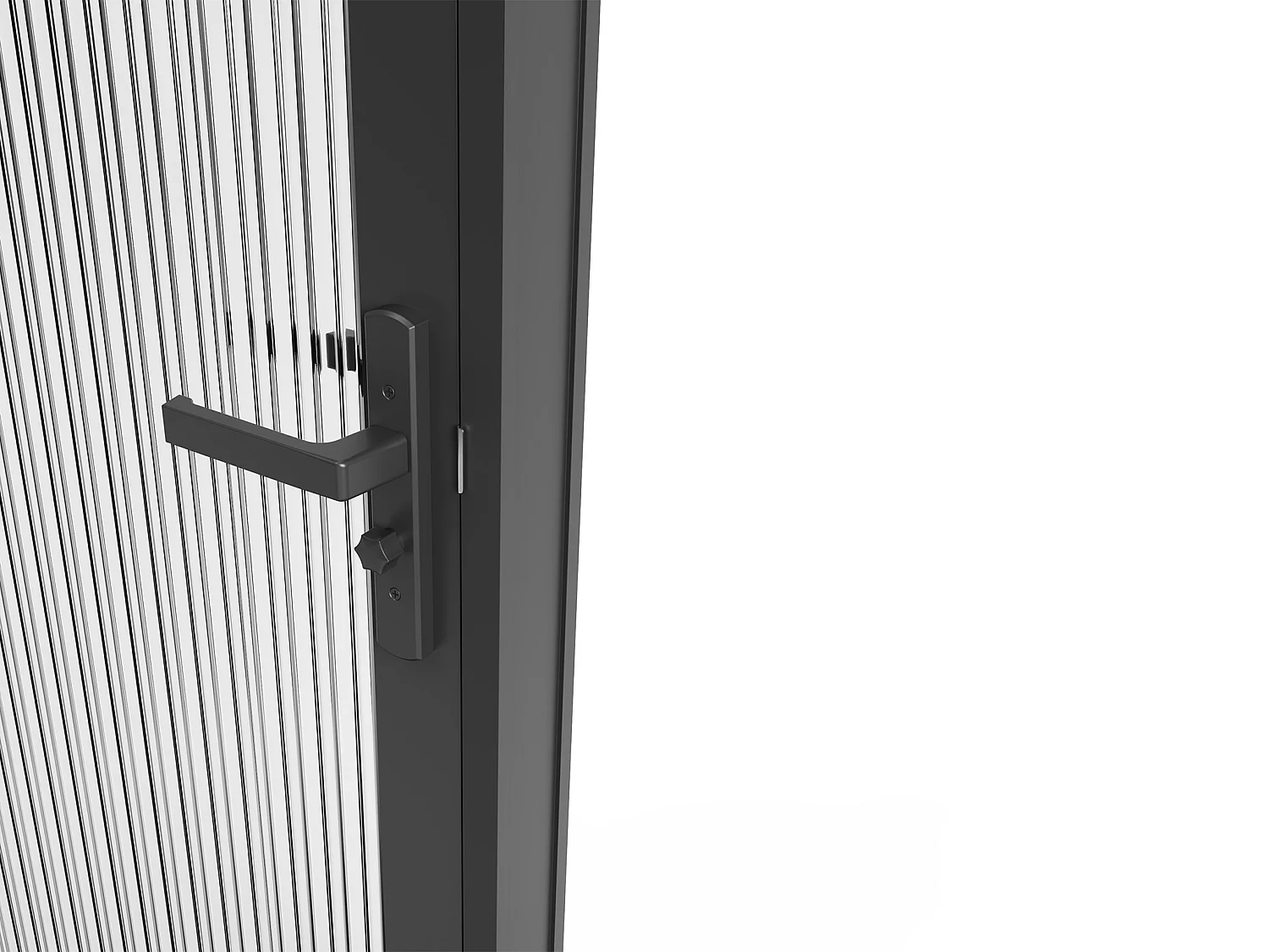 Puerta reversible de aluminio y cristal templado - Alt. 204 x L93 cm - Negro - LOXTON