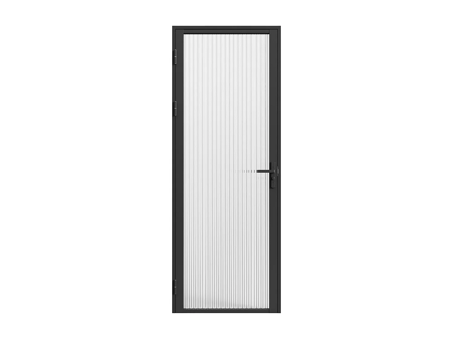 Puerta reversible de aluminio y cristal templado - Alt. 204 x L93 cm - Negro - LOXTON