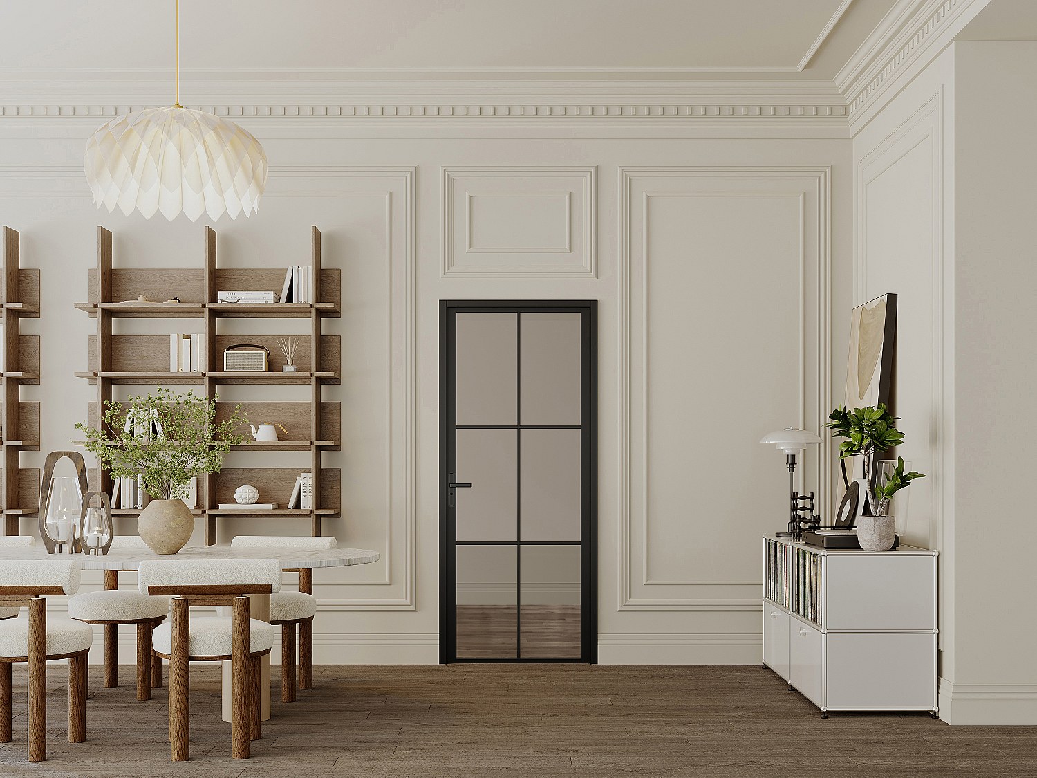 Vente-unique Tür-Set - Wendbar - Aluminium & Getöntes Sicherheitsglas - 204 X 73 Cm - Schwarz - Seroto