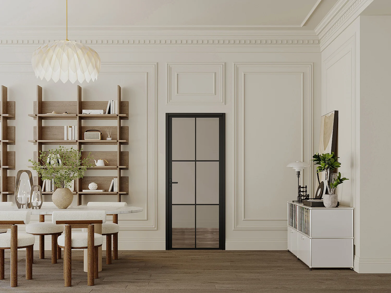 Tür-Set - wendbar - Aluminium & getöntes Sicherheitsglas - 204 x 93 cm - Schwarz - SEROTO