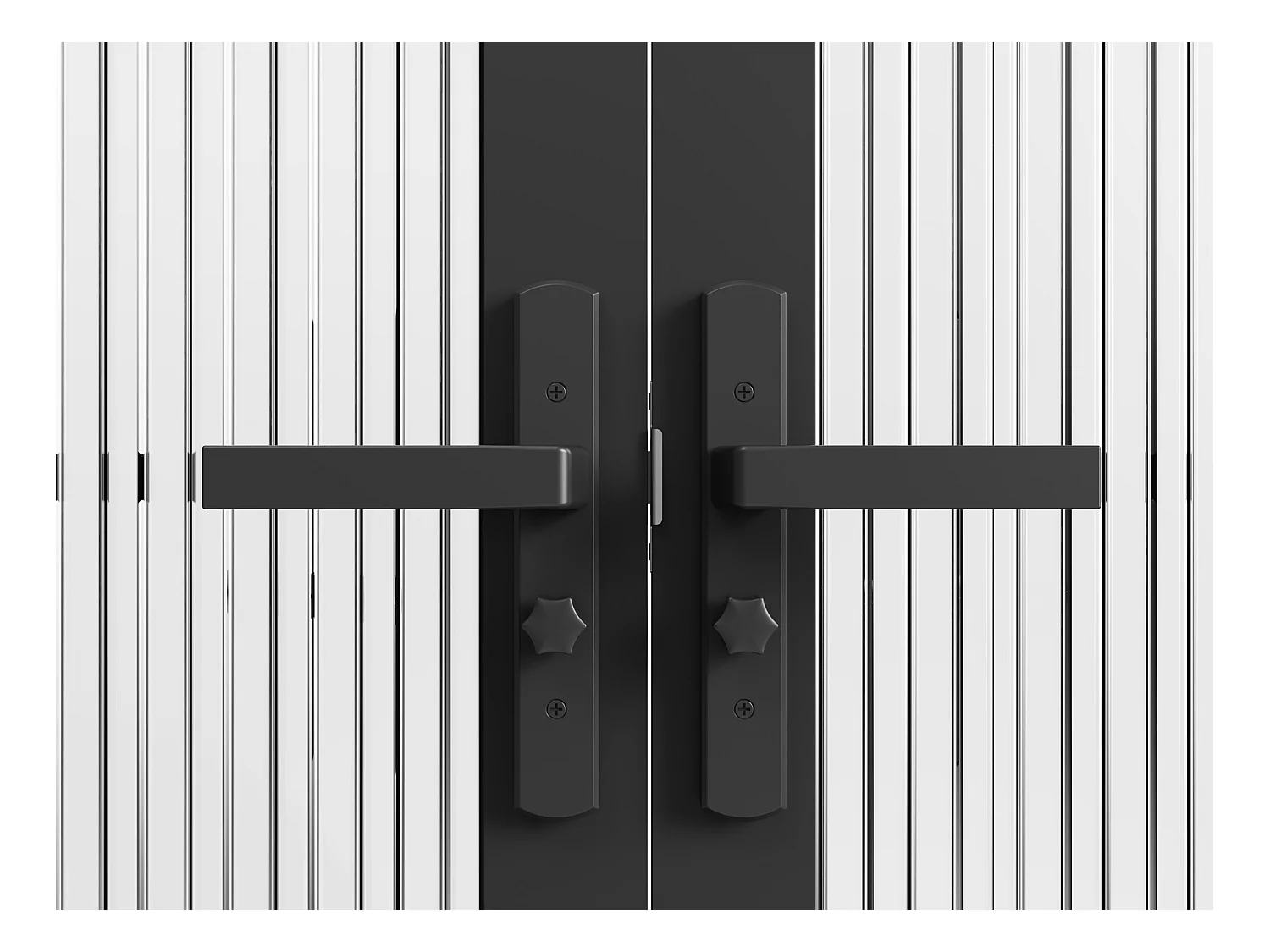 Bloc porte réversible à deux battants en aluminium et verre texturé - 2 x H204 x L83 cm - Noir - MASERU
