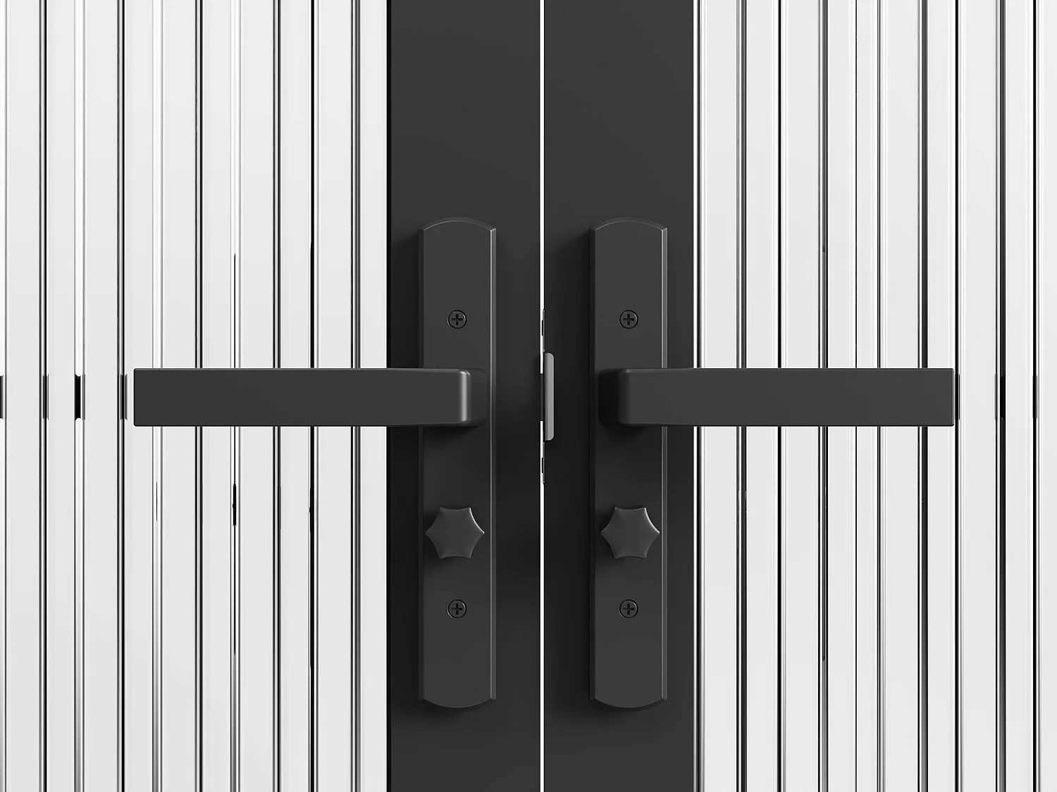 Bloc porte réversible à deux battants en aluminium et verre texturé - 2 x H204 x L83 cm - Noir - MASERU