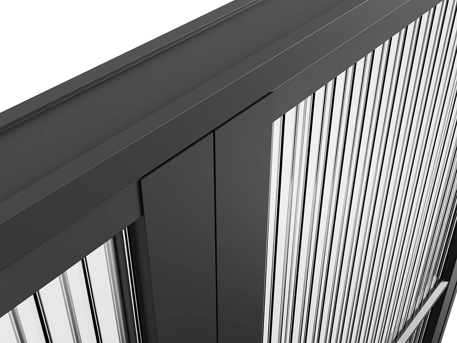 Bloc porte réversible à deux battants en aluminium et verre texturé - 2 x H204 x L93 cm - Noir - MASERU