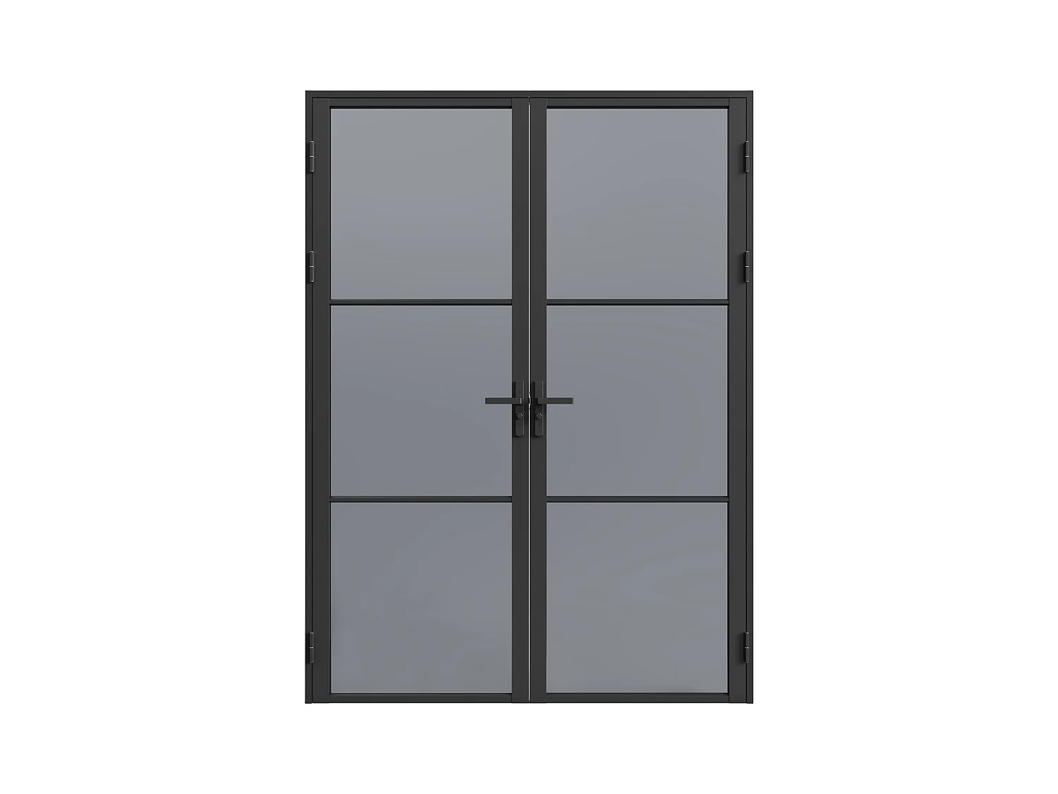 Bloc porte réversible à deux battants en aluminium et verre trempé fumé - 2 x H204 x L93 cm - Noir - MASERU