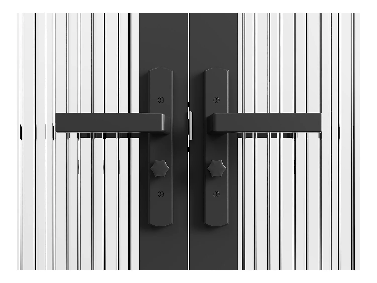 Bloc porte réversible à deux battants en aluminium et verre trempé texturé - 2 x H204 x L73 cm - Noir - LOXTON