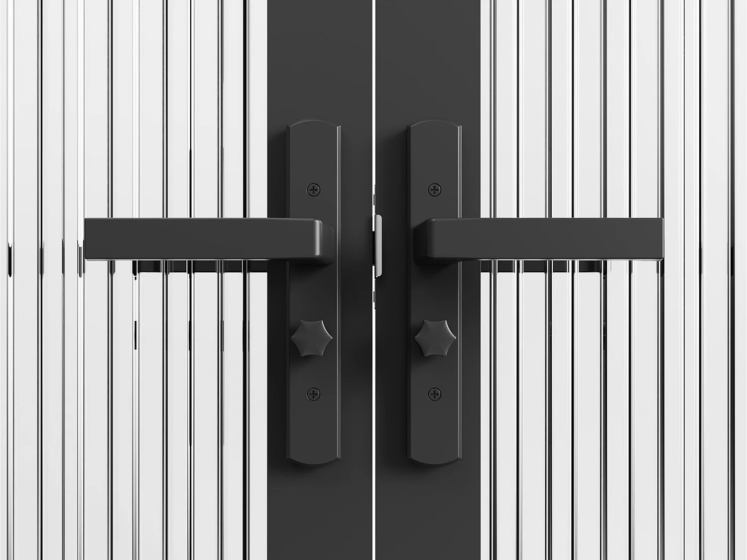 Bloc porte réversible à deux battants en aluminium et verre trempé texturé - 2 x H204 x L73 cm - Noir - LOXTON