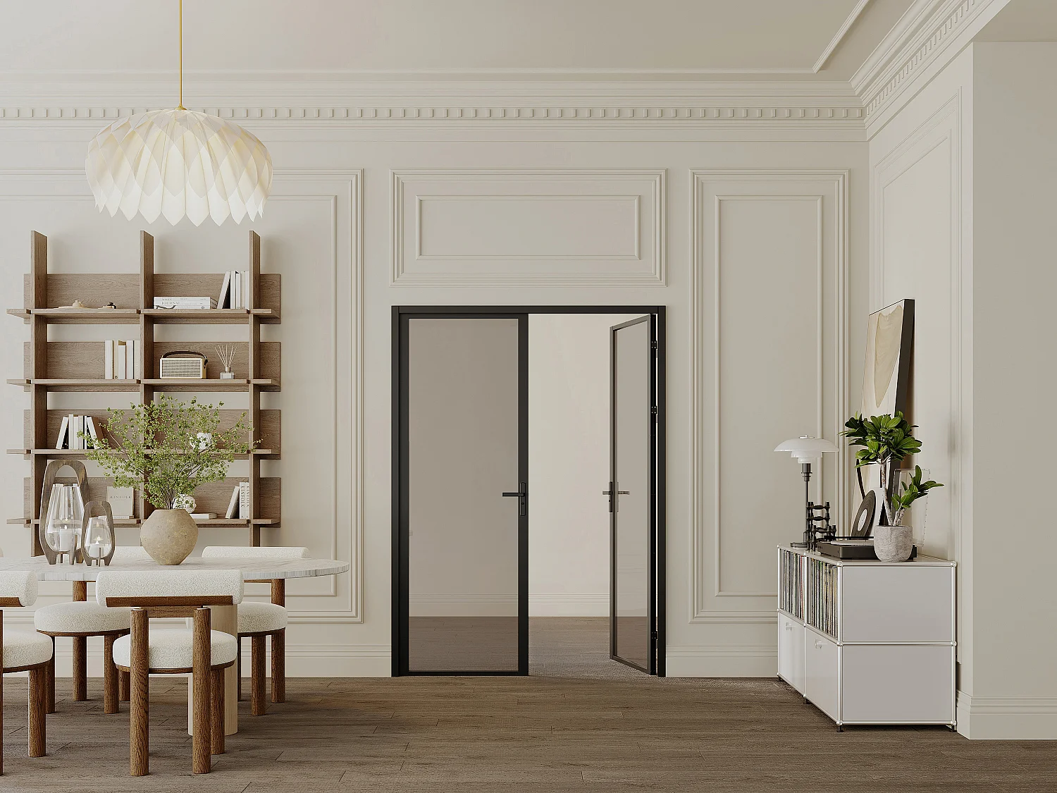 Blocco porta reversibile a due battenti in alluminio e vetro temperato fumé 2 x H204 x L83 cm Nero - LOXTON