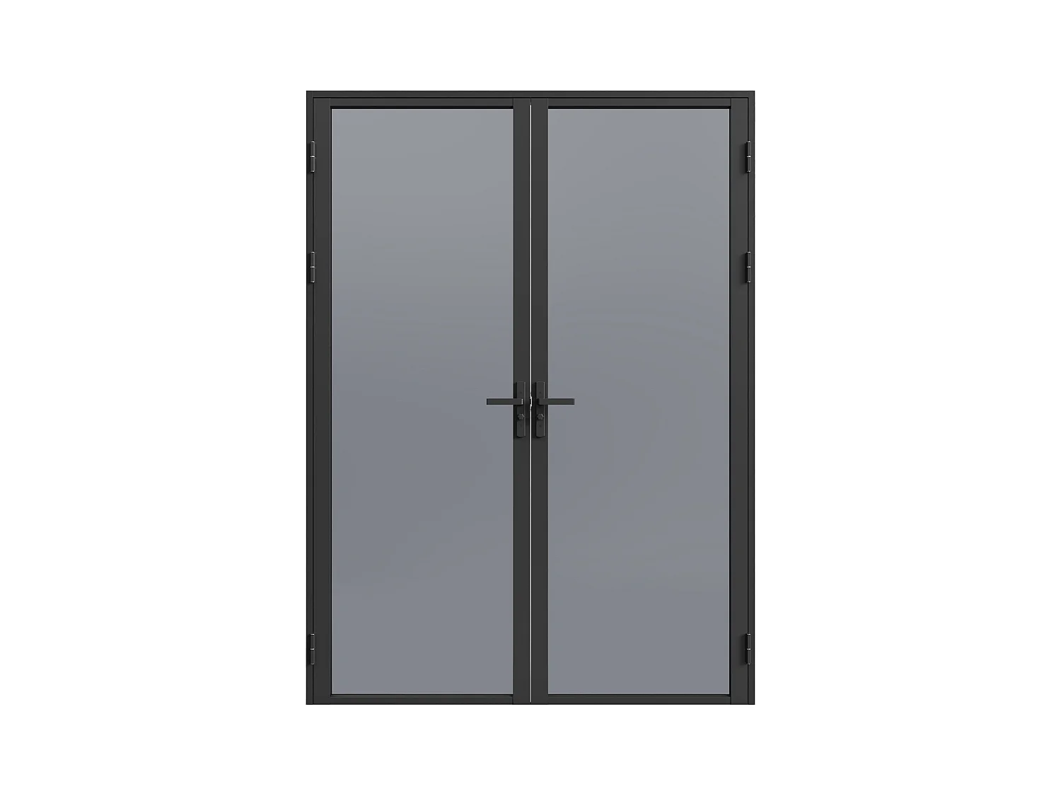 Blocco porta reversibile a due battenti in alluminio e vetro temperato fumé 2 x H204 x L83 cm Nero - LOXTON