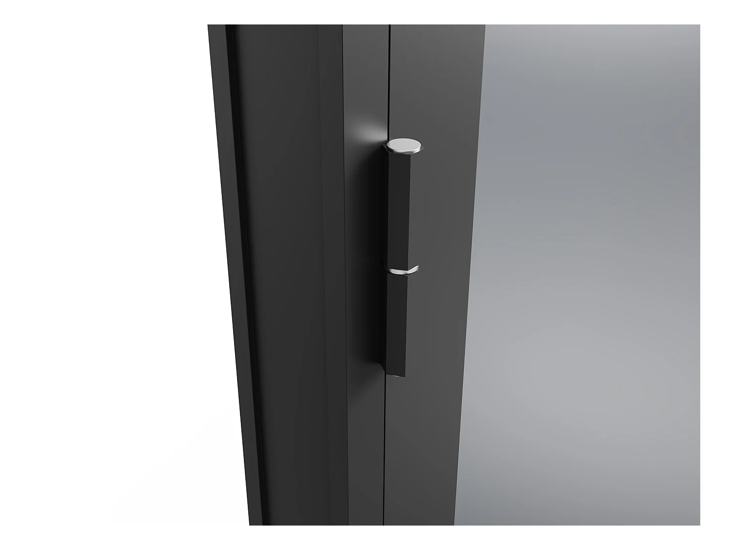 Blocco porta reversibile a due battenti in alluminio e vetro temperato fumé 2 x H204 x L83 cm Nero - LOXTON