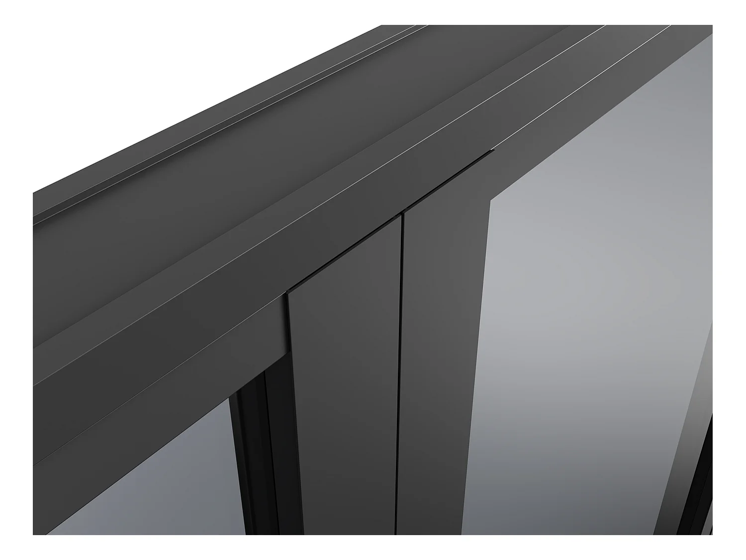 Blocco porta reversibile a due battenti in alluminio e vetro temperato fumé 2 x H204 x L83 cm Nero - LOXTON