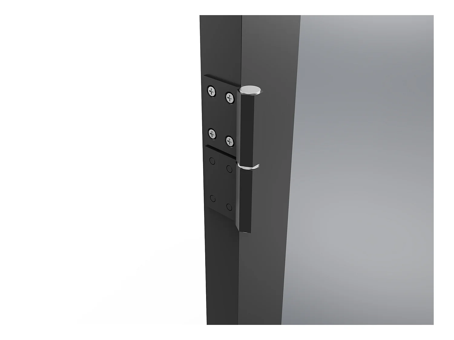 Blocco porta reversibile a due battenti in alluminio e vetro temperato fumé 2 x H204 x L83 cm Nero - LOXTON