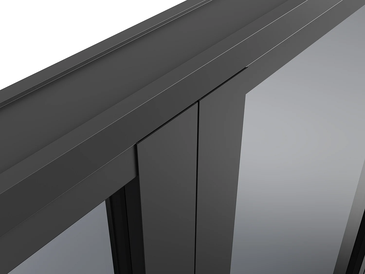 Tür-Set - zwei Flügel - wendbar - Aluminium & getöntes Sicherheitsglas - 2 x 204 x 93 cm - Schwarz - LOXTON