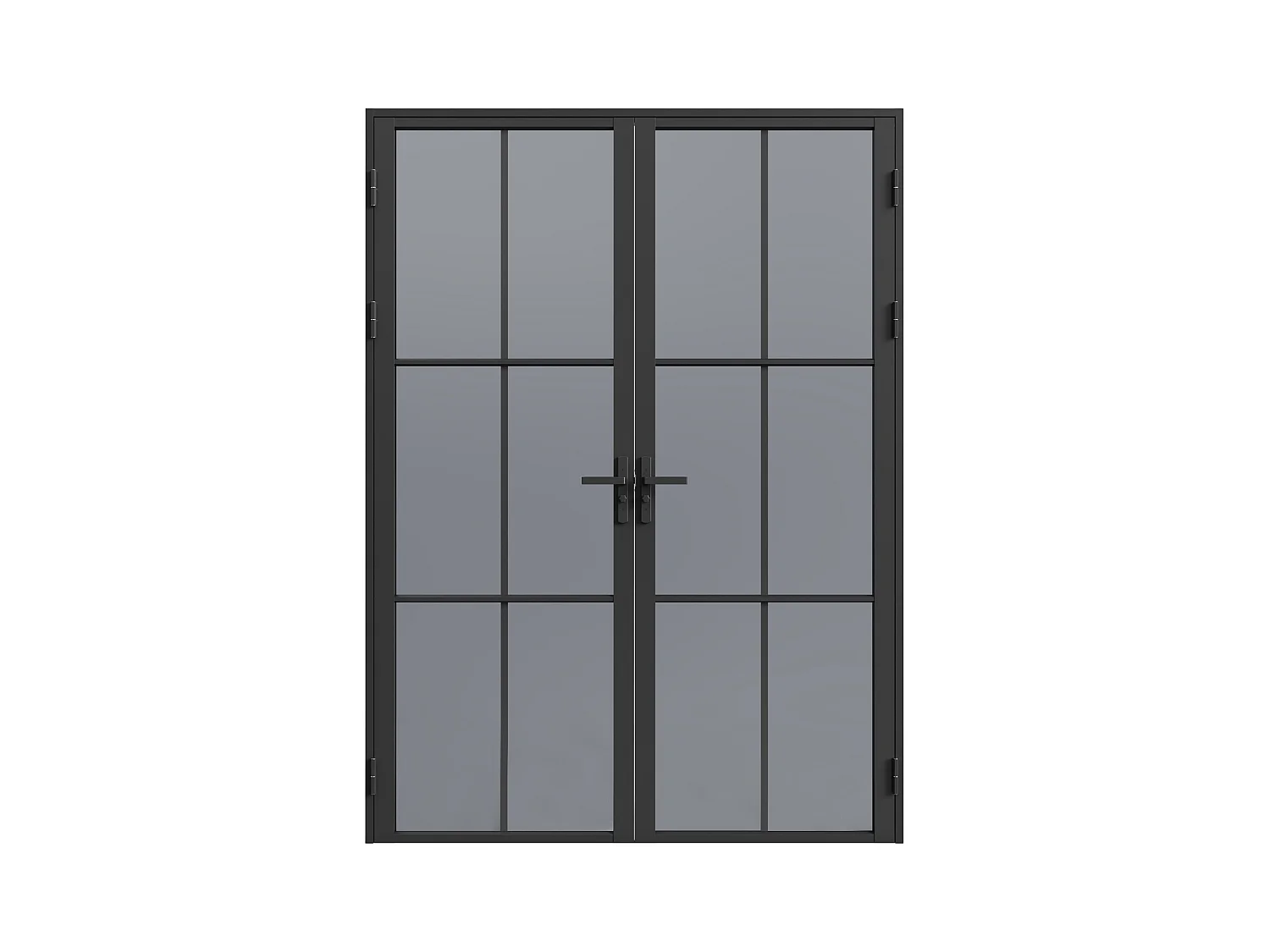 Bloc porte réversible à deux battants en aluminium et verre trempé fumé - 2 x H204 x L73 cm - Noir - SEROTO