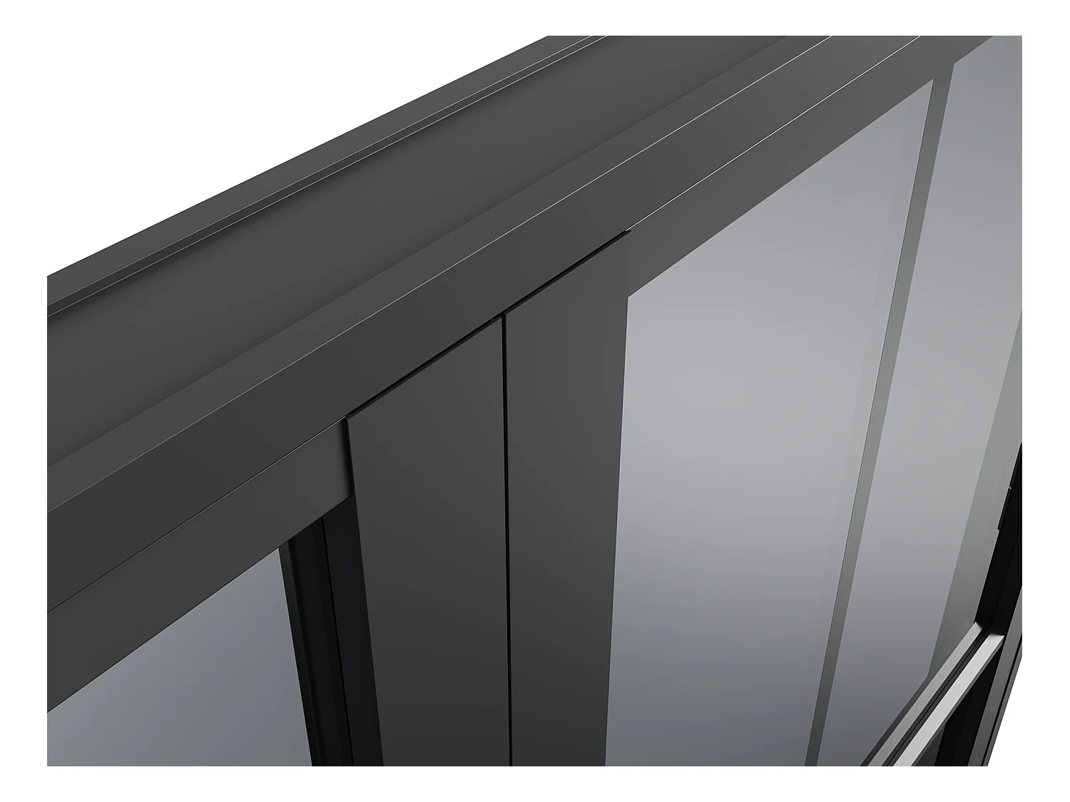 Bloc porte réversible à deux battants en aluminium et verre trempé fumé - 2 x H204 x L73 cm - Noir - SEROTO