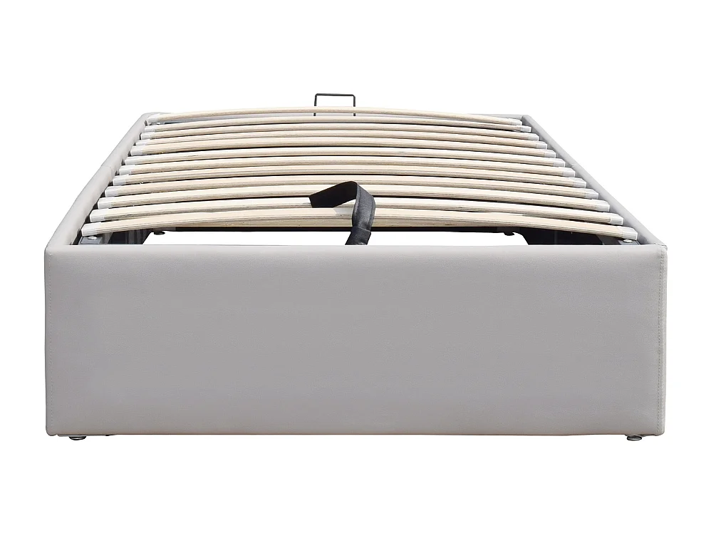 Lit Coffre Tissu 120x200 cm - 12 Lattes - Montage Rapide et Entretien Facile