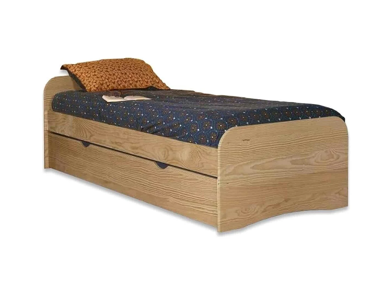 Pack lit gigogne avec 2 matelas 90x190 cm bois massif bois THAÏS