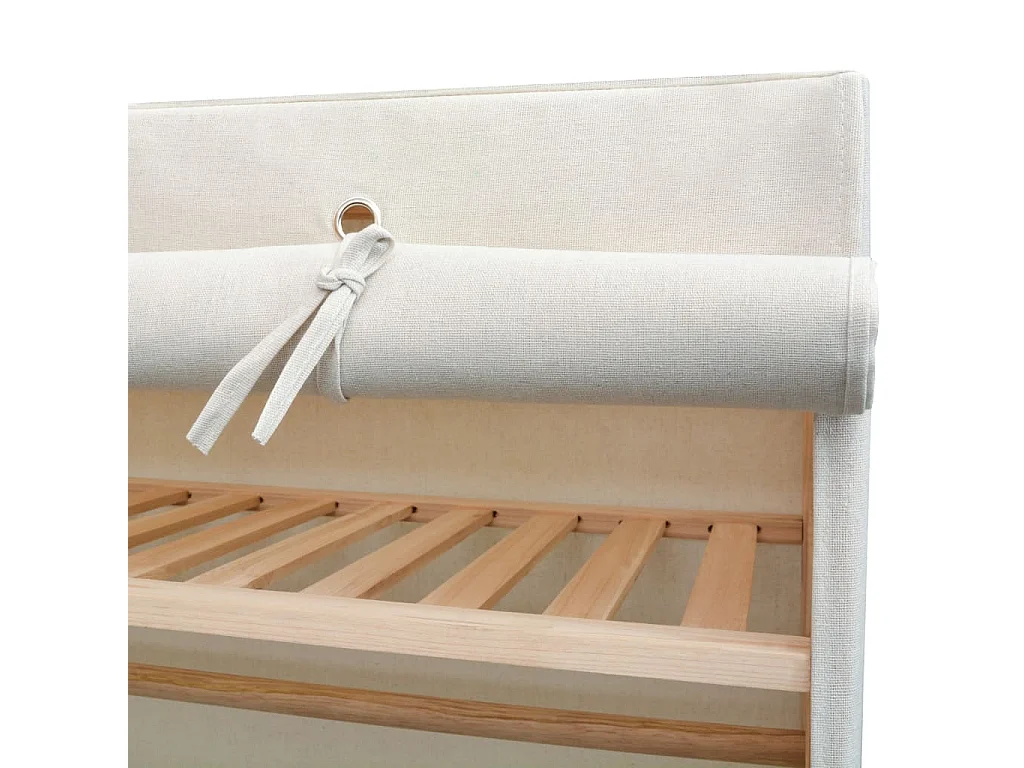 Roupeiro em tecido e madeira de pinho 110x40x170 cm