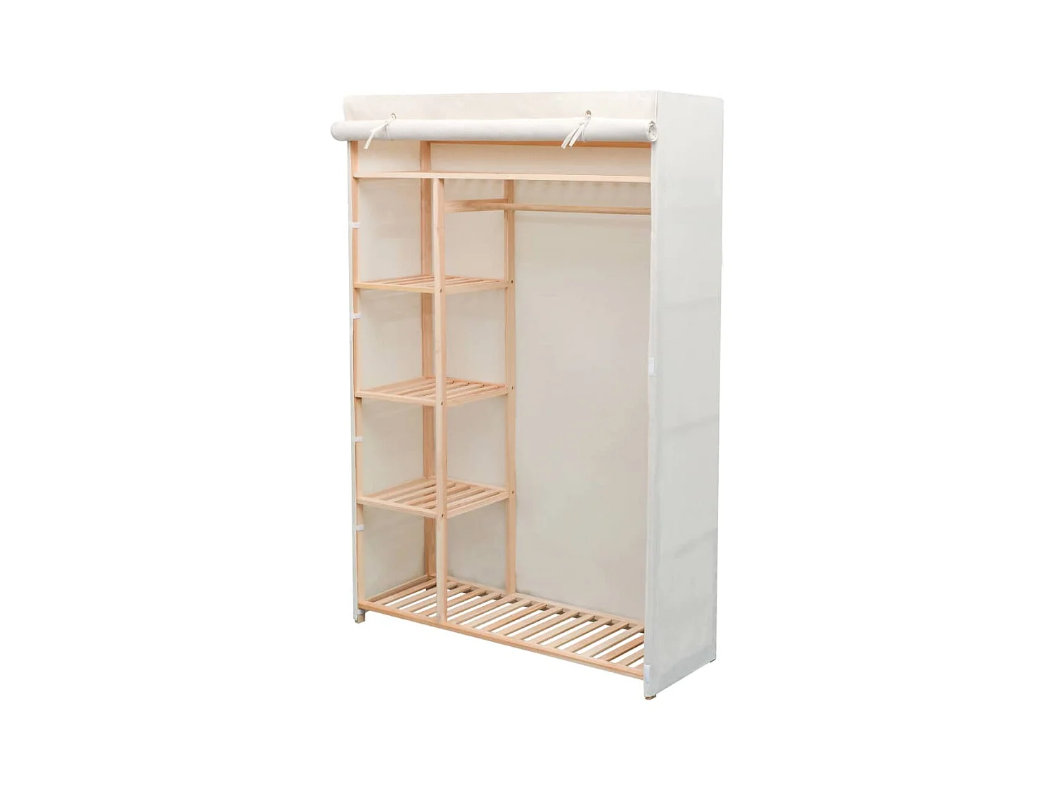 Kledingkast stof en grenenhout 110x40x170 cm