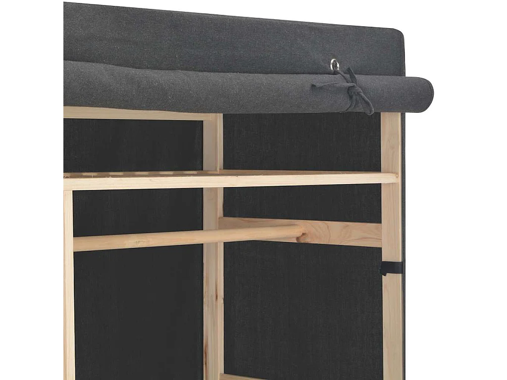 Kledingkast 110x40x170 cm stof grijs
