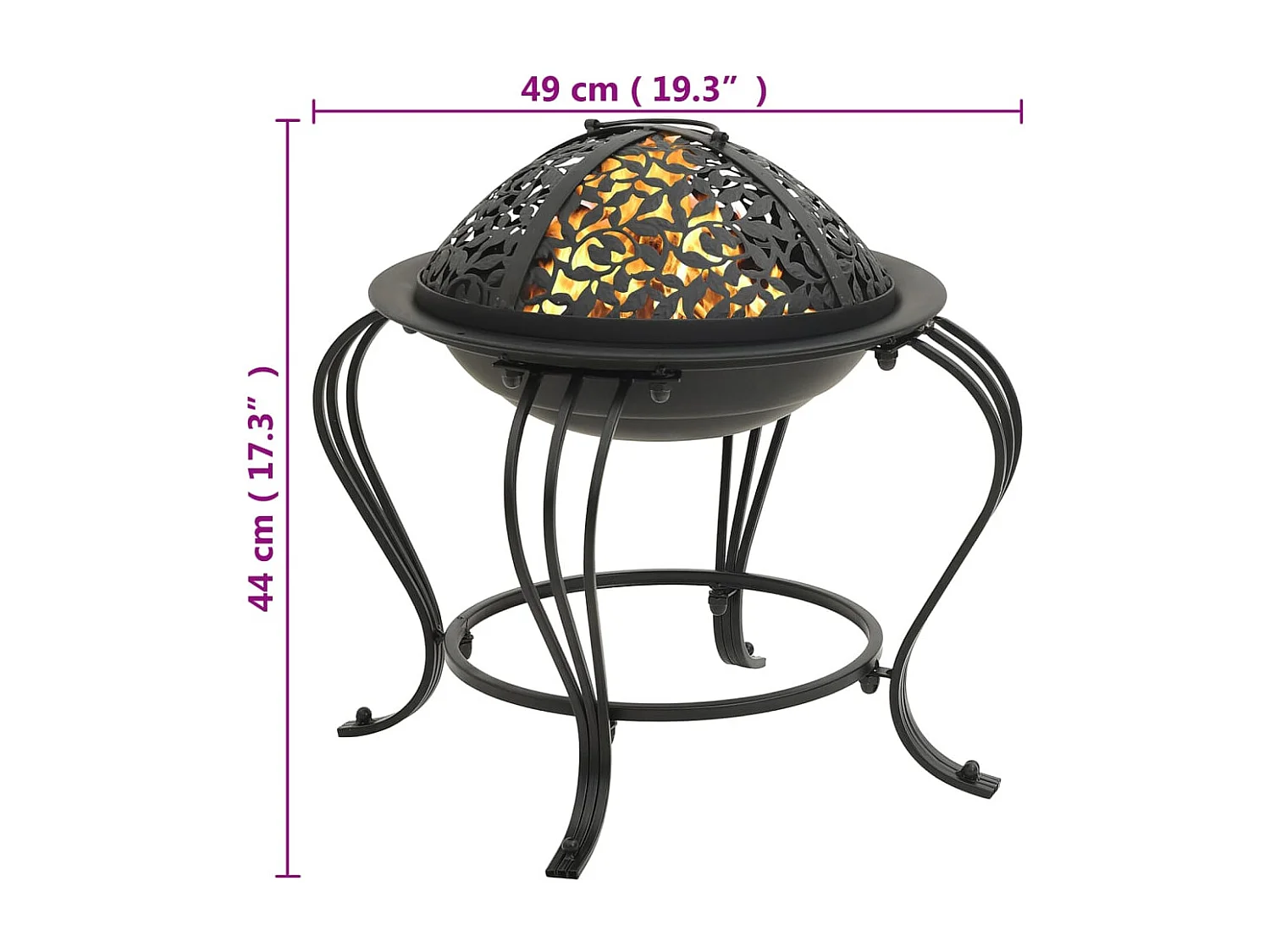 Braseira com atiçador 49 cm aço