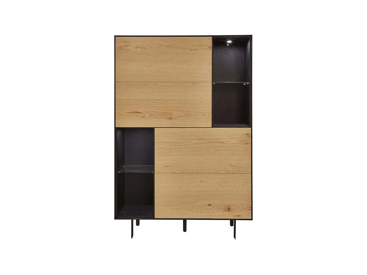 Vitrine 2 Portes & 2 Niches "Brookside" 153cm Beige