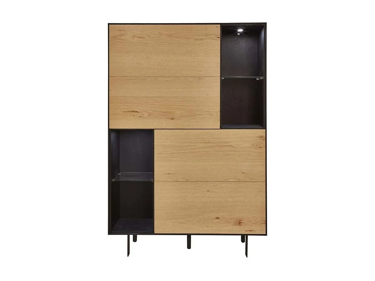Vitrine 2 Portes & 2 Niches "Brookside" 153cm Beige