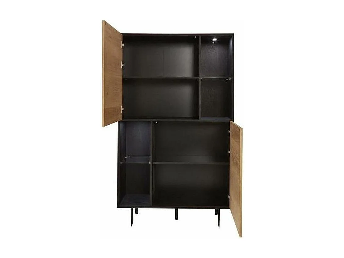 Vitrine 2 Portes & 2 Niches "Brookside" 153cm Beige