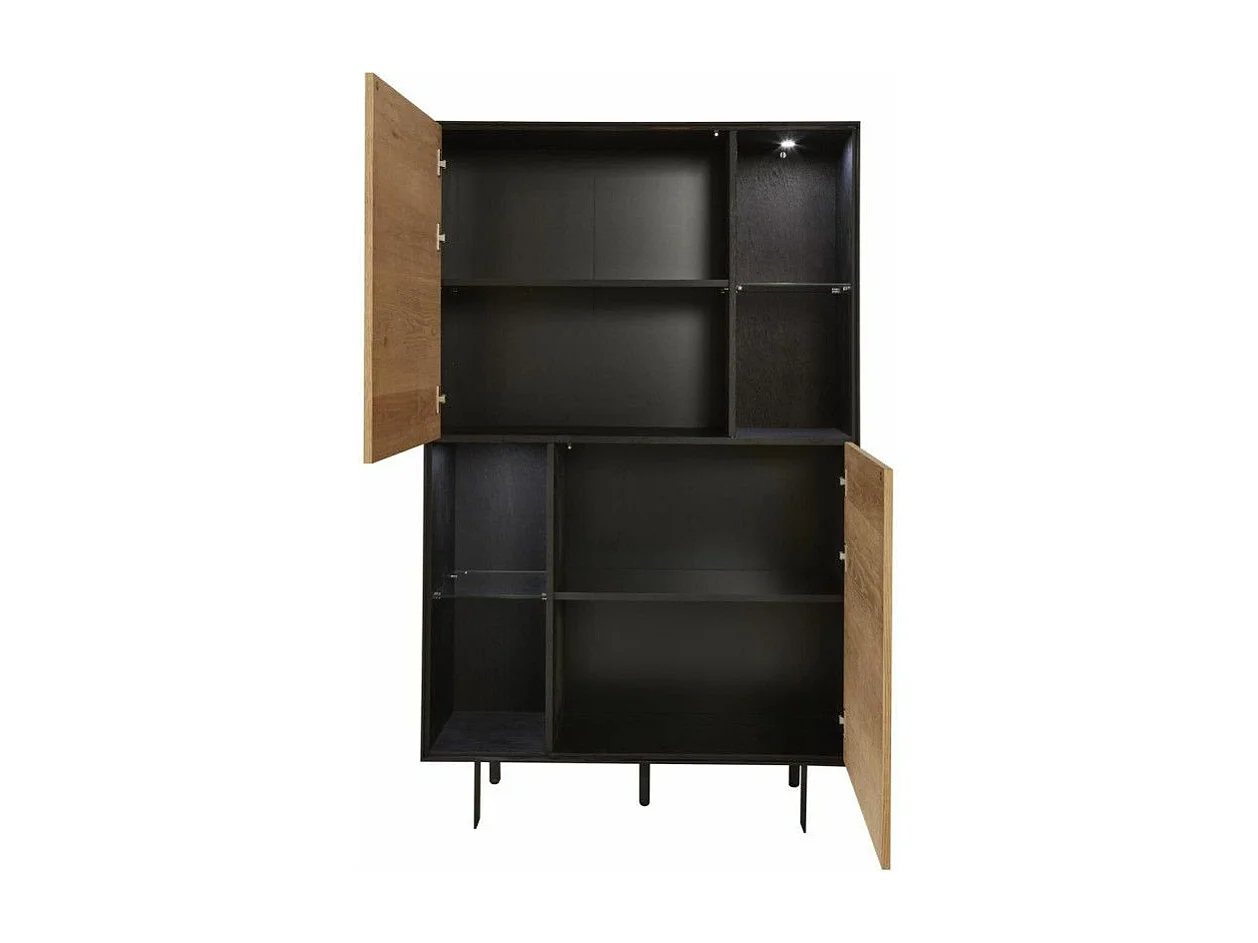 Vitrine 2 Portes & 2 Niches "Brookside" 153cm Beige