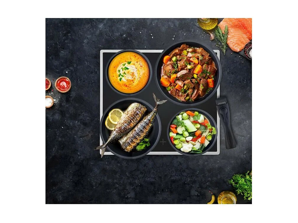 Batterie de cuisine Arthur Martin AM3950 16 pieces - Aluminium - Poignée amovible - Tous feux dont induction