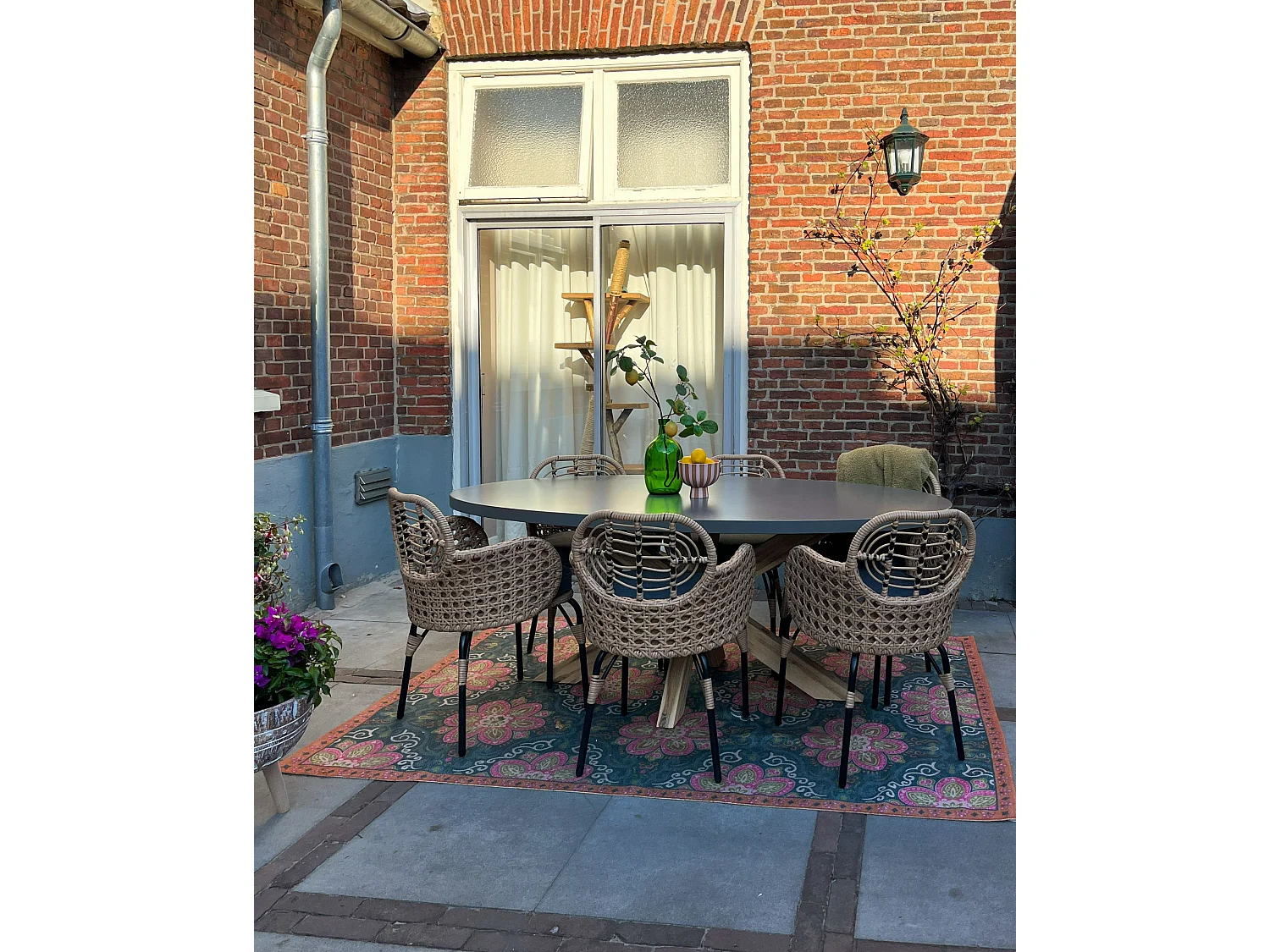 Table de salle à manger de jardin ORISTANO 190 cm 100 cm Béton Gris