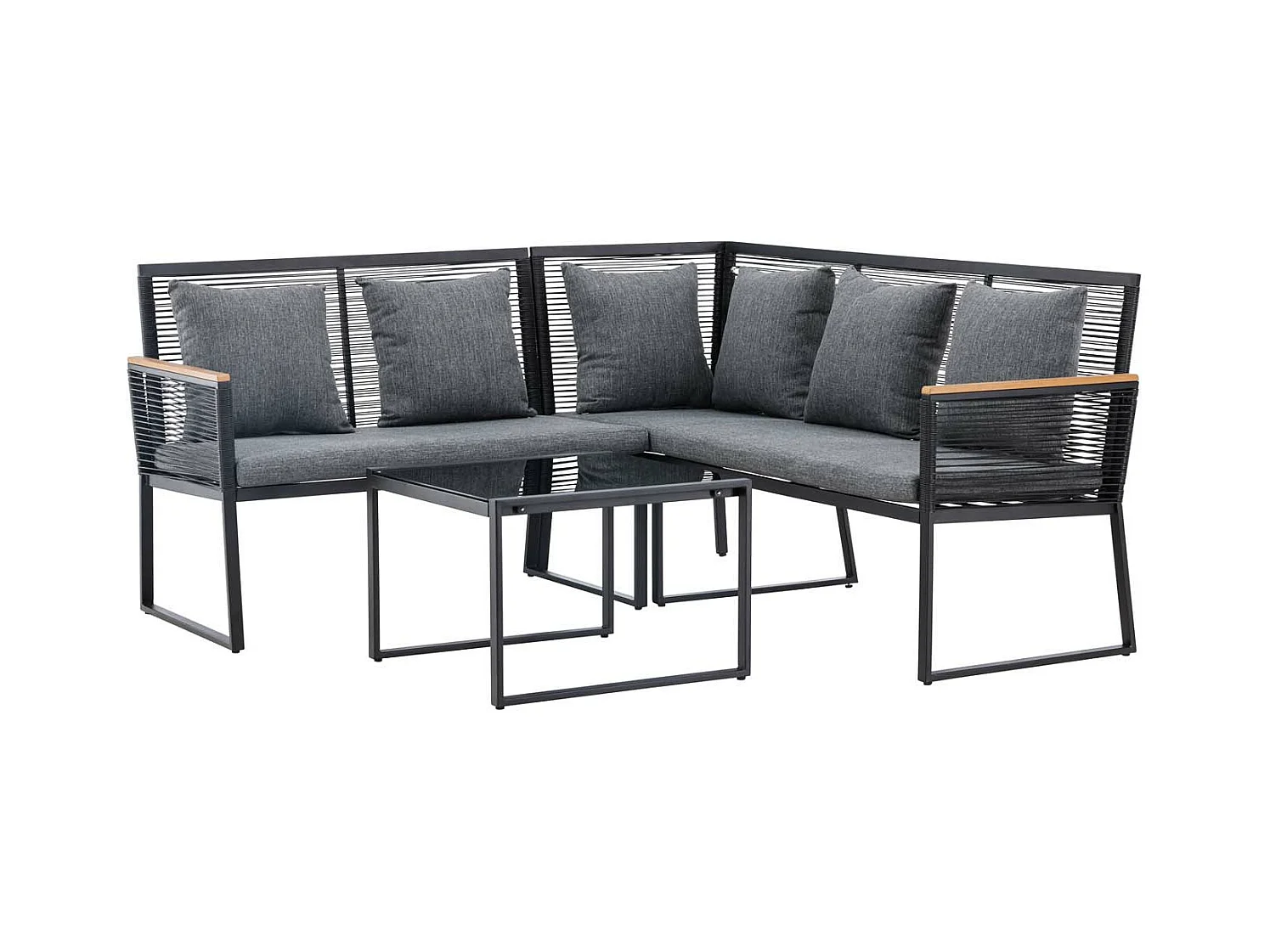 Dallas loungeset 2 delen zwart.
