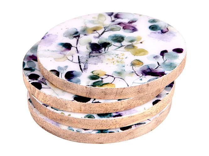 Set de 4 dessous de verre Garden 10 cm