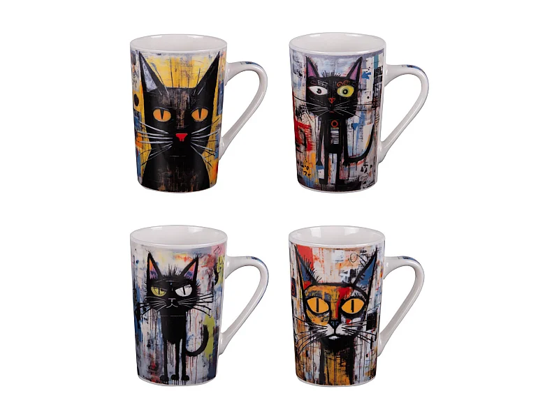Coffret de 4 mugs Street Cat 35 cl